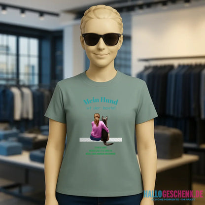 Frau mit Retriever oder Schäferhund, personalisierbar - Ladies Premium T-Shirt XS-2XL aus Bio-Baumwolle für Damen