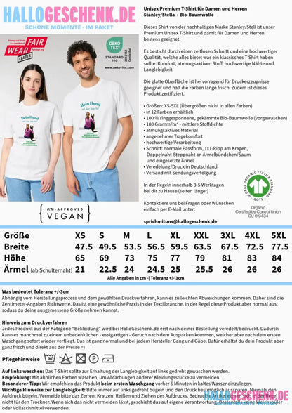 Frau mit Retriever oder Schäferhund, personalisierbar - Unisex Premium T-Shirt XS-5XL aus Bio-Baumwolle für Damen & Herren