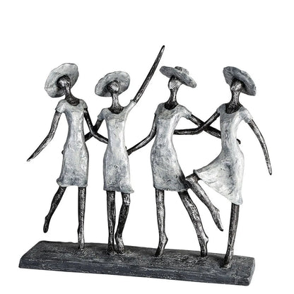 Freude und Verbundenheit • Beste Freundinnen • 4 Frauen • Silber • Skulptur • Wohndeko von HalloGeschenk.de