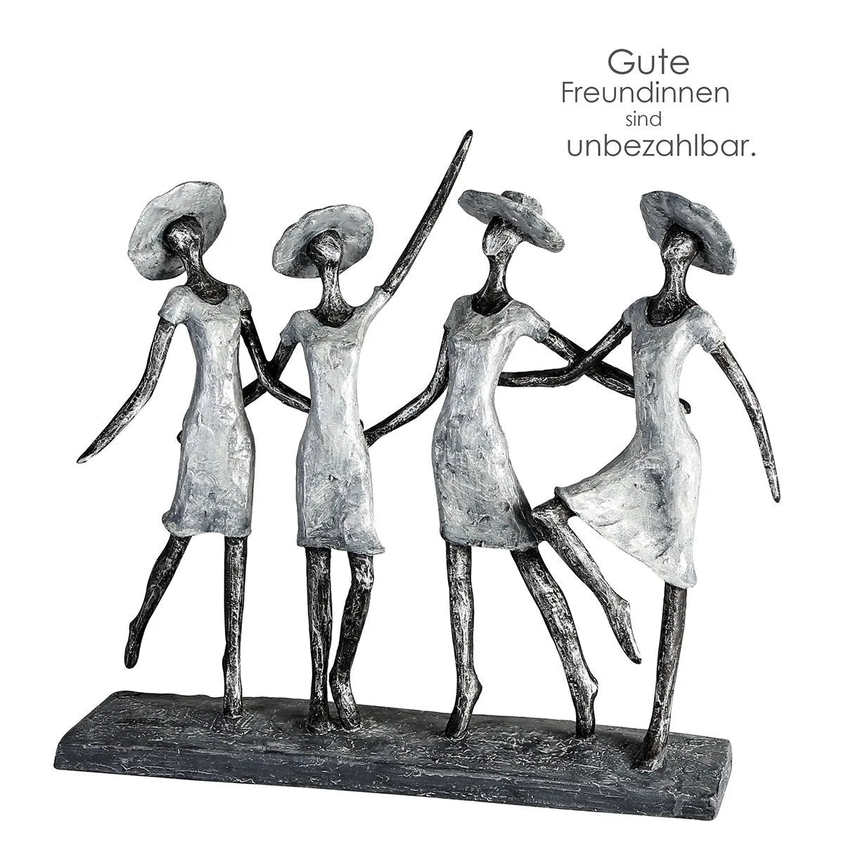 Freude und Verbundenheit • Beste Freundinnen • 4 Frauen • Silber • Skulptur • Wohndeko von HalloGeschenk.de