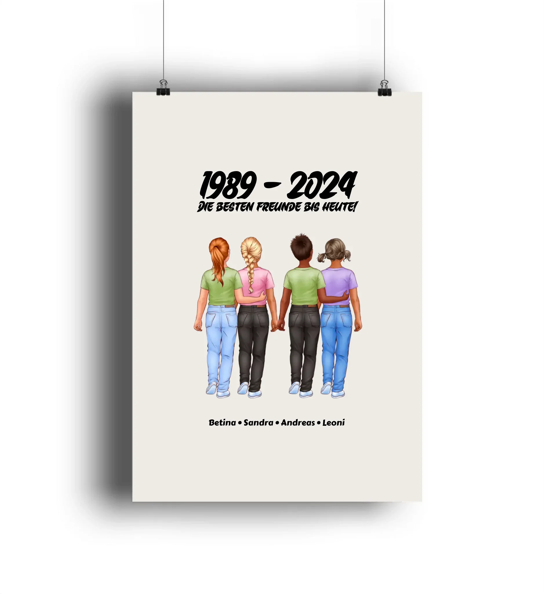 Friendship: 1-5 Kinder • mehrere Artikel • ’Statement-Collection’ • Wunschtext • personalisierte Figuren - POSTER