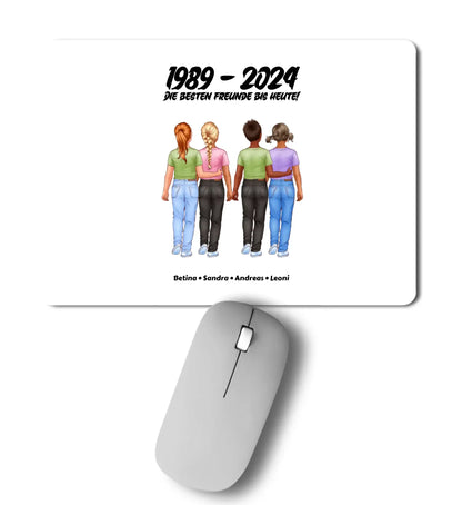 Friendship: 1-5 Kinder • mehrere Artikel • ’Statement-Collection’ • Wunschtext • personalisierte Figuren - Mousepad