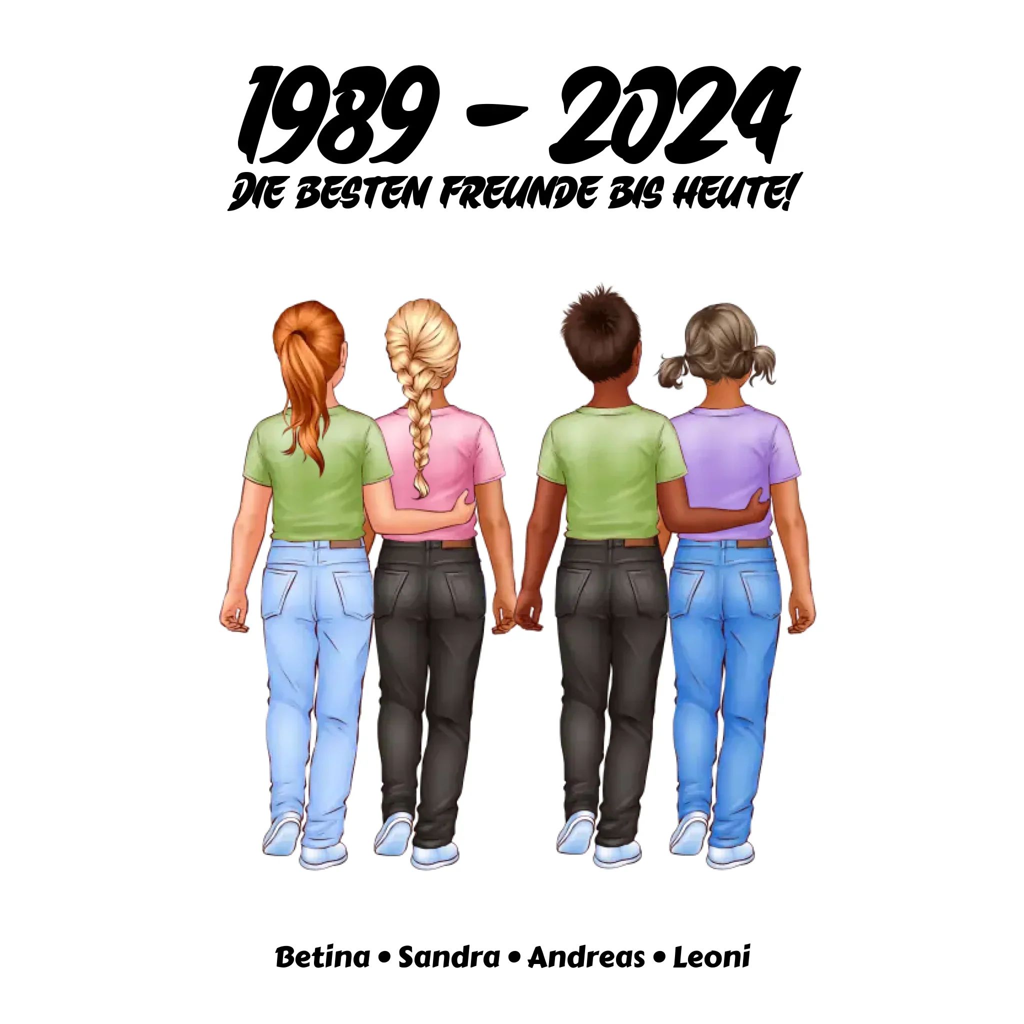 Friendship: 1-5 Kinder • mehrere Artikel • ’Statement-Collection’ • Wunschtext • personalisierte Figuren - Untersetzer