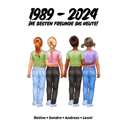 Friendship: 1-5 Kinder • mehrere Artikel • ’Statement-Collection’ • Wunschtext • personalisierte Figuren - Untersetzer