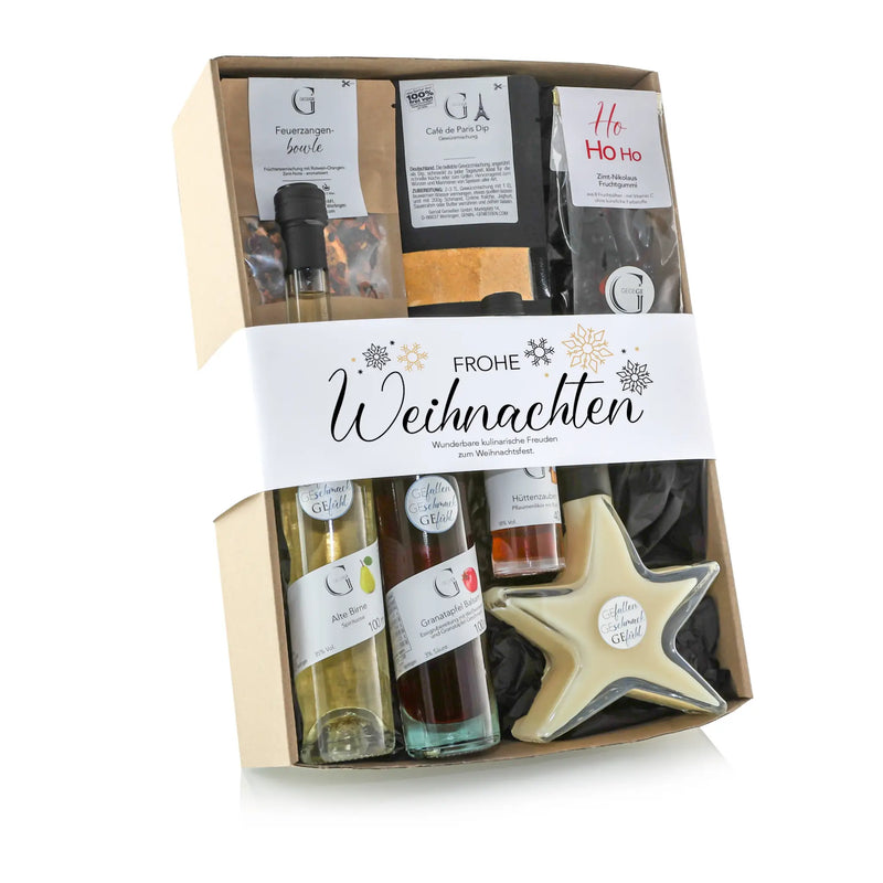 Creamfarbener sternförmiger keramik kerzenhalter mit silberner rand und geprägtem frohe weihnachten branding