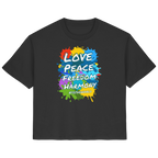 Peace-Damenshirt • Love Peace Freedom Harmony • Bio-Ladies-Shirt