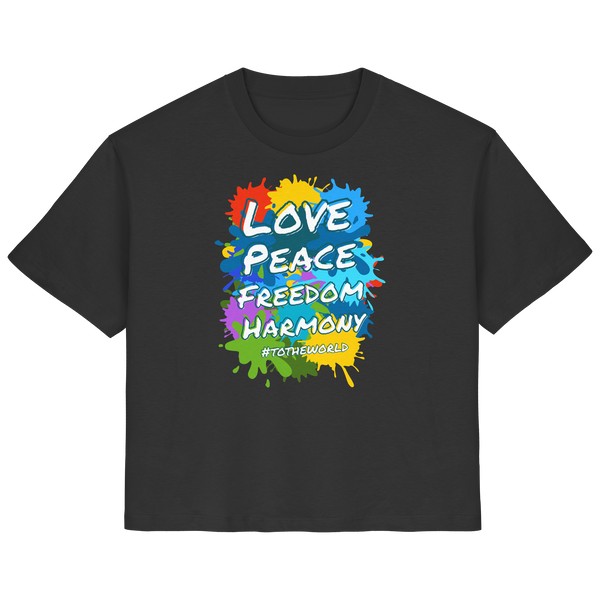 Peace-Damenshirt • Love Peace Freedom Harmony • Bio-Ladies-Shirt