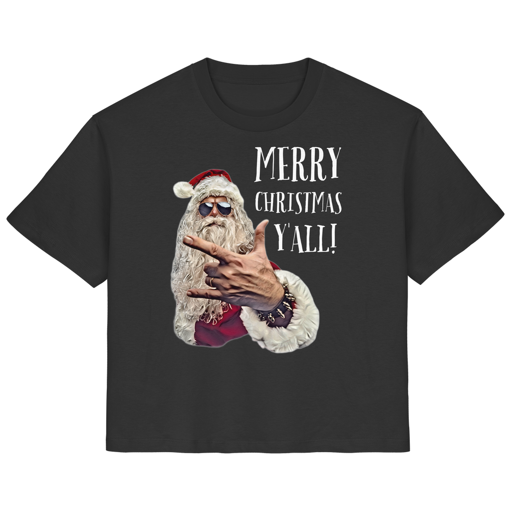 Weihnachtsshirt Damen Cool Santa • Merry Christmas y'all • Bio-Ladies-Shirt