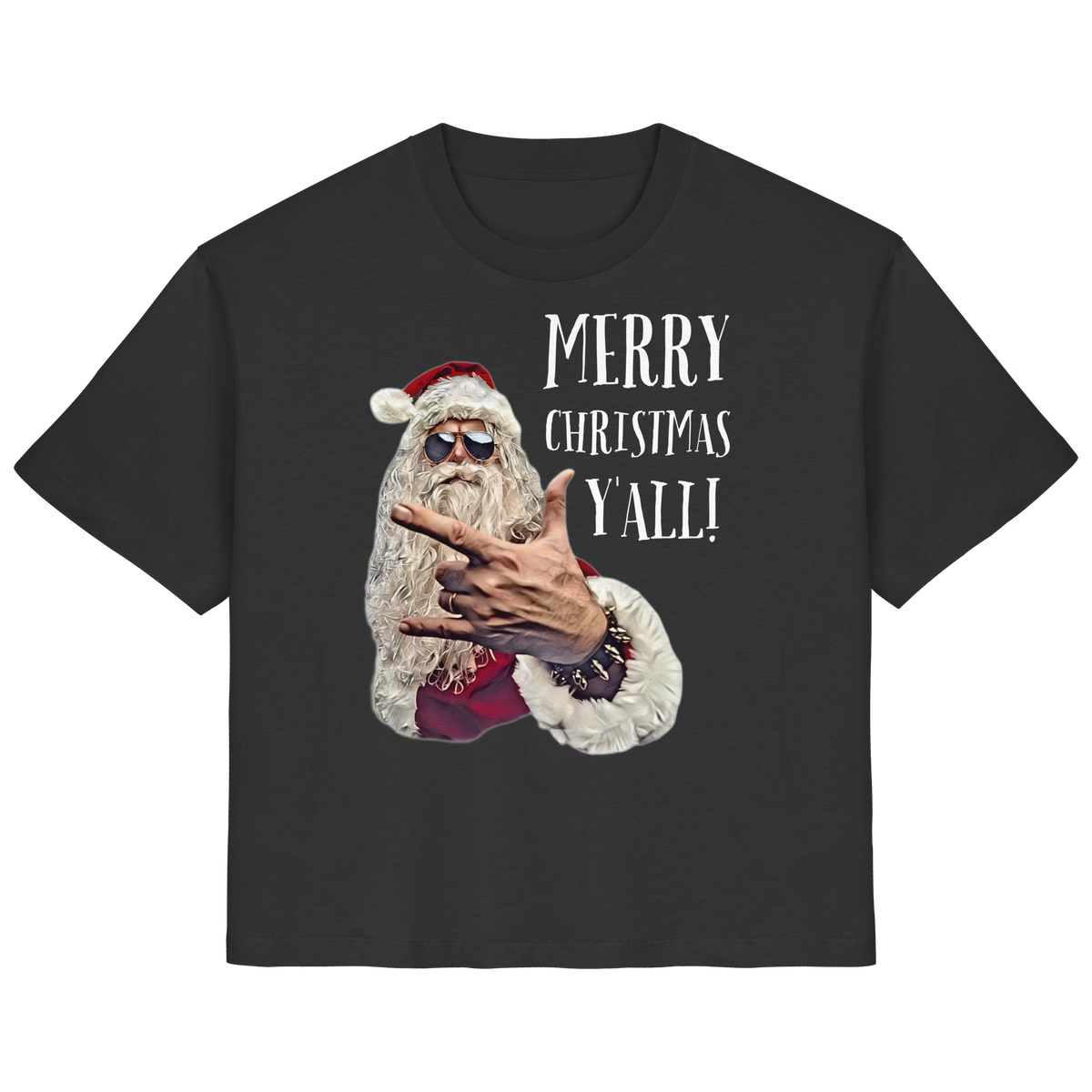 Weihnachtsshirt Damen Cool Santa • Merry Christmas y'all • Bio-Ladies-Shirt