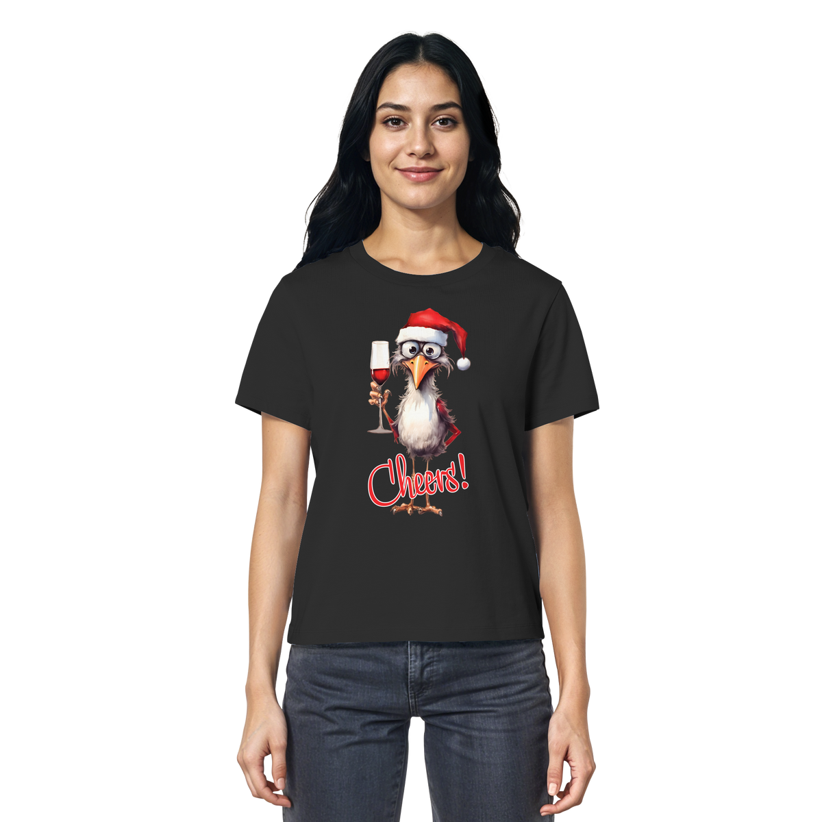 Weihnachtsshirt Damen • Santa Chicken Cheers! • Bio-Ladies-Shirt