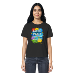 Peace-Damenshirt • Love Peace Freedom Harmony • Bio-Ladies-Shirt
