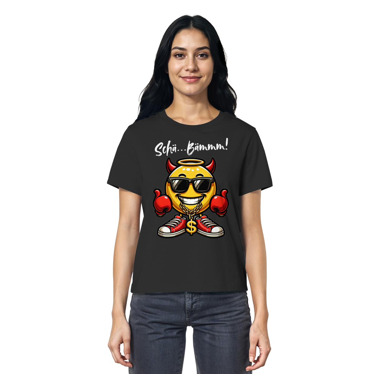 Damenshirt mit Emoji • Schä…Bämmm! • Bio-Ladies-Shirt