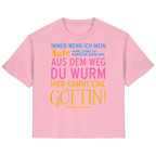 Damenshirt mit Spruch • Aus dem Weg du Wurm, hier kommt eine Göttin • Bio-Ladies-Shirt