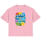 Peace-Damenshirt • Love Peace Freedom Harmony • Bio-Ladies-Shirt