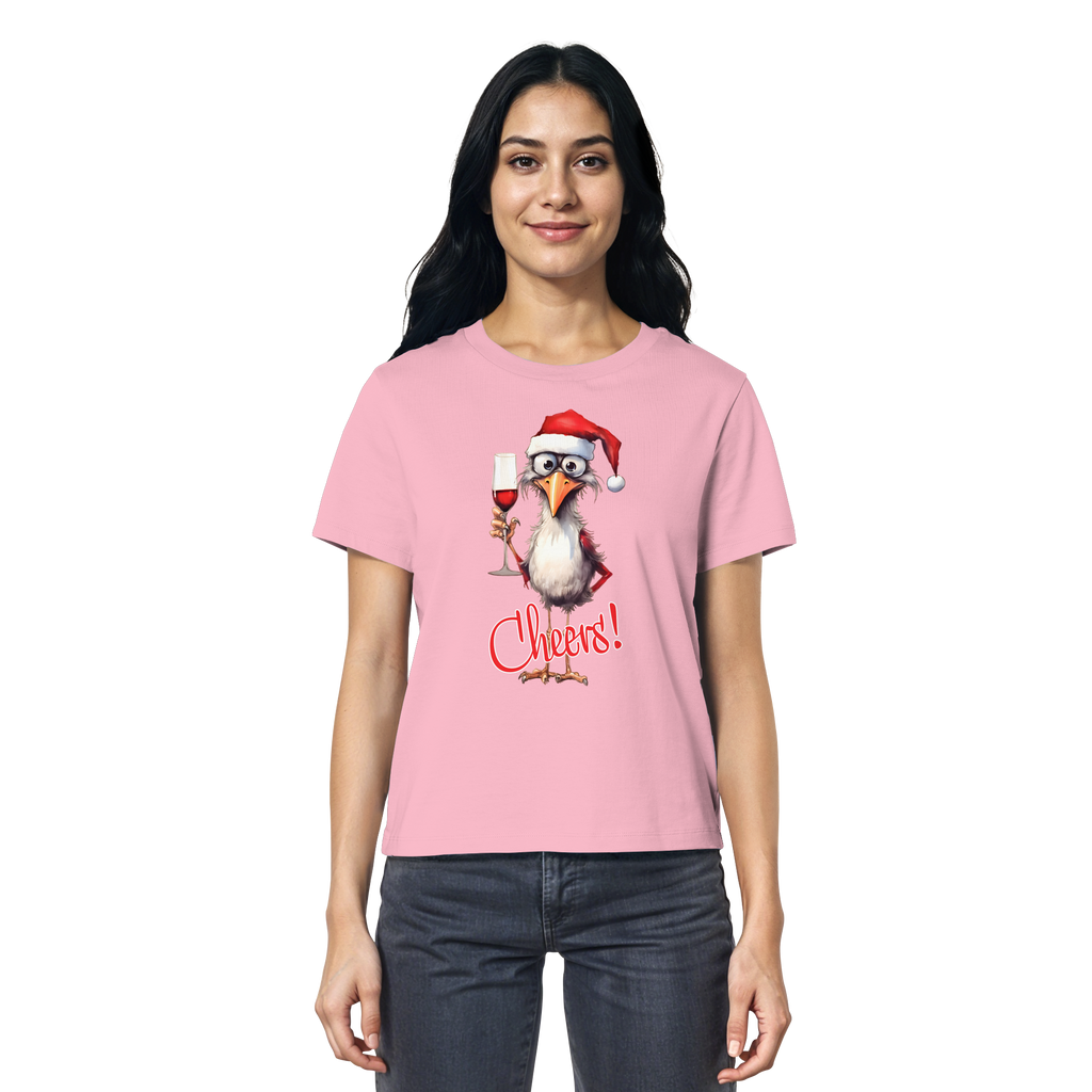 Weihnachtsshirt Damen • Santa Chicken Cheers! • Bio-Ladies-Shirt