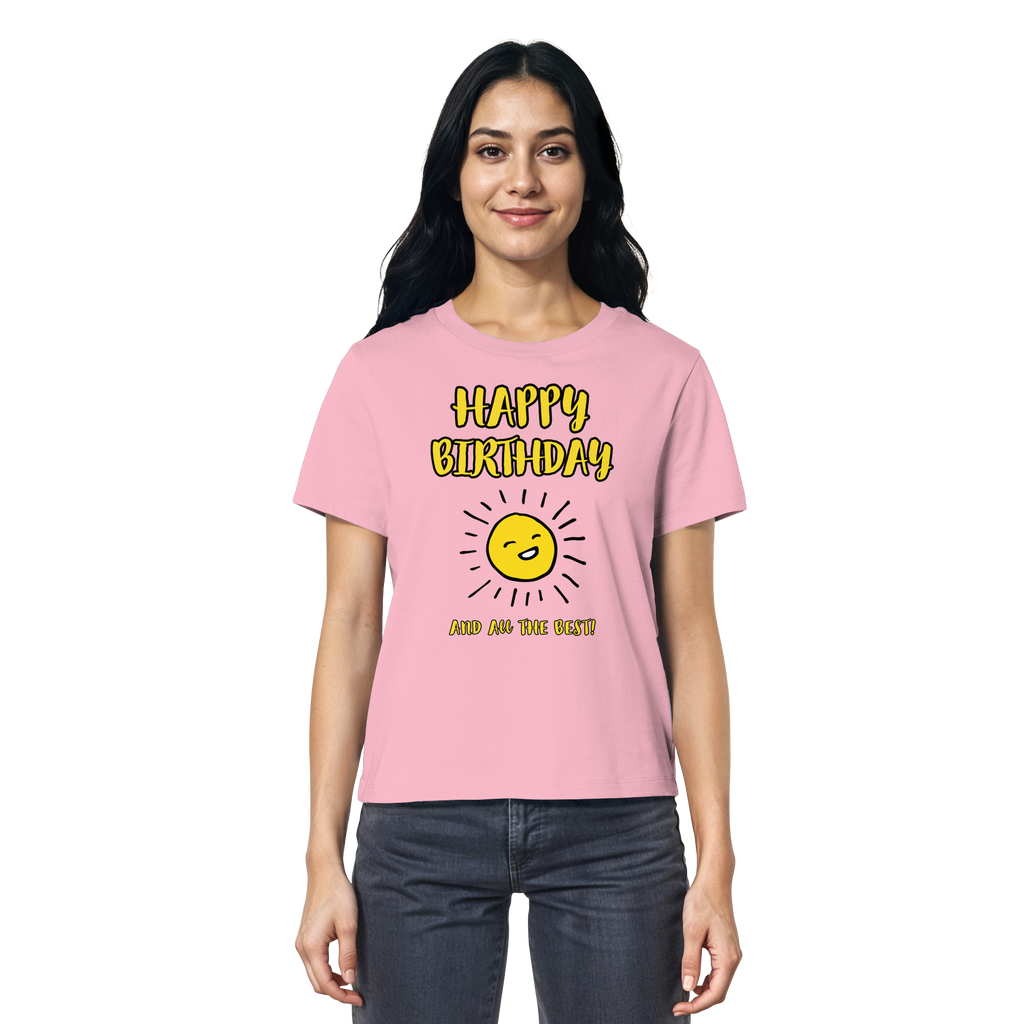 Geburtstagsshirt Damen Happy Birthday and all the best • Bio-Ladies-Shirt