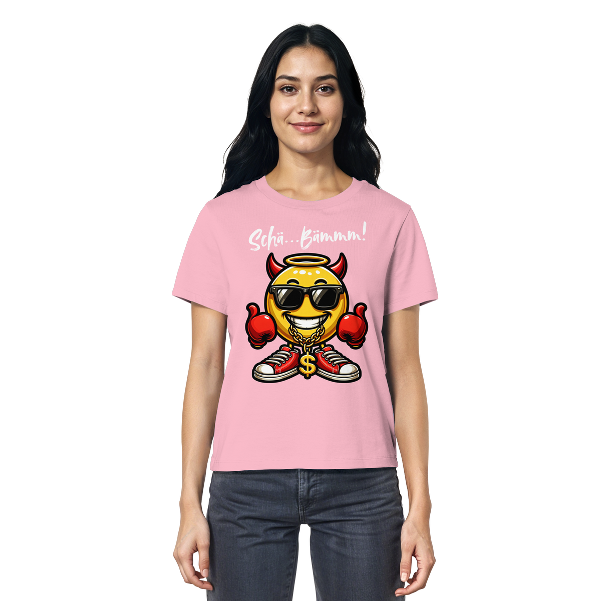 Damenshirt mit Emoji • Schä…Bämmm! • Bio-Ladies-Shirt