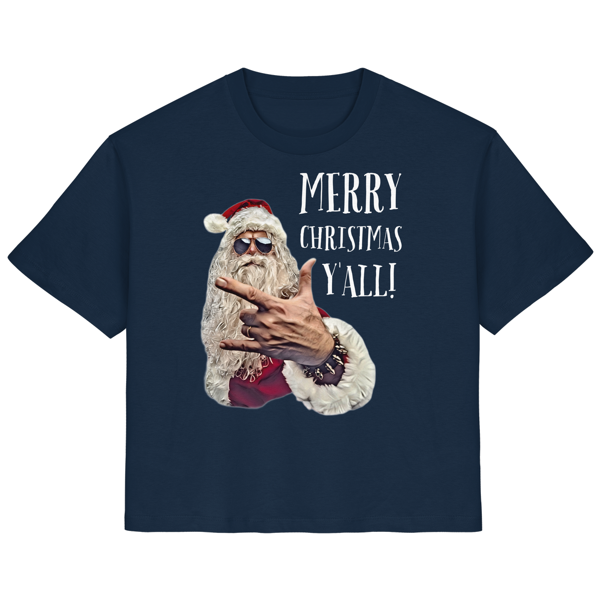 Weihnachtsshirt Damen Cool Santa • Merry Christmas y'all • Bio-Ladies-Shirt