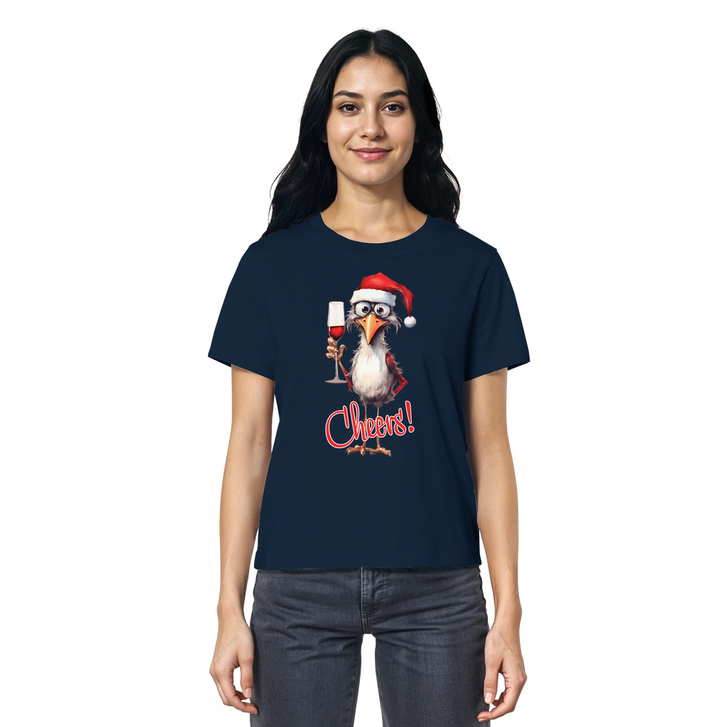 Weihnachtsshirt Damen • Santa Chicken Cheers! • Bio-Ladies-Shirt