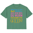 Damenshirt mit Spruch • Aus dem Weg du Wurm, hier kommt eine Göttin • Bio-Ladies-Shirt