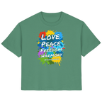 Peace-Damenshirt • Love Peace Freedom Harmony • Bio-Ladies-Shirt