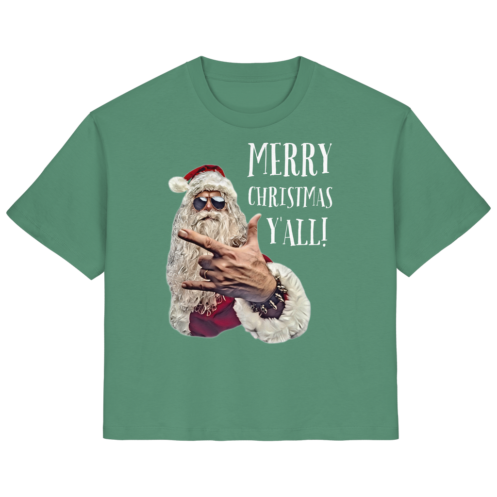 Weihnachtsshirt Damen Cool Santa • Merry Christmas y'all • Bio-Ladies-Shirt