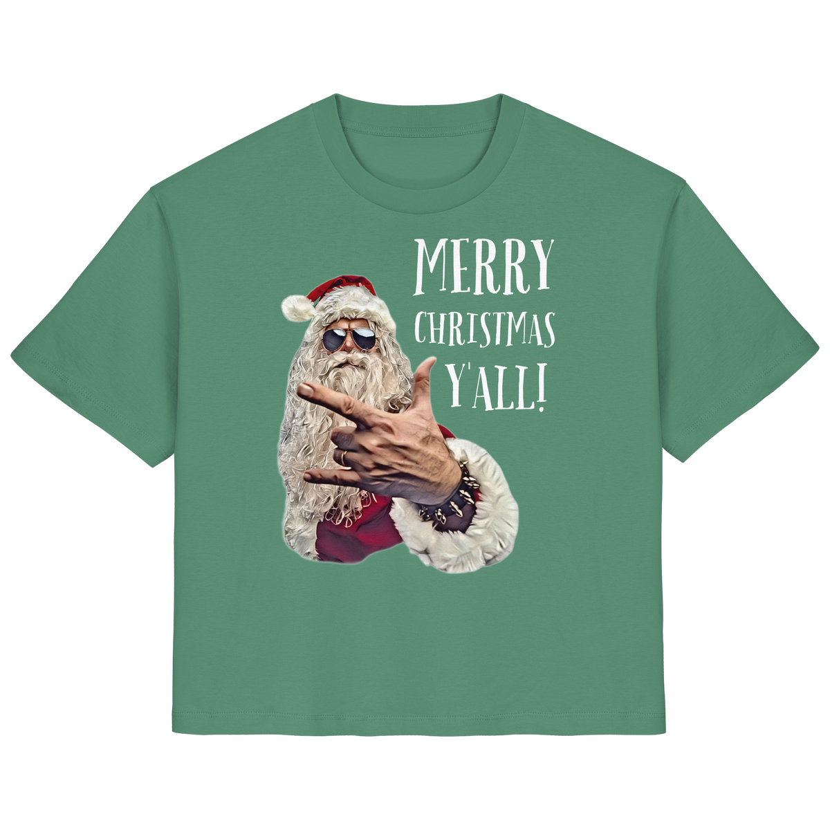 Weihnachtsshirt Damen Cool Santa • Merry Christmas y'all • Bio-Ladies-Shirt