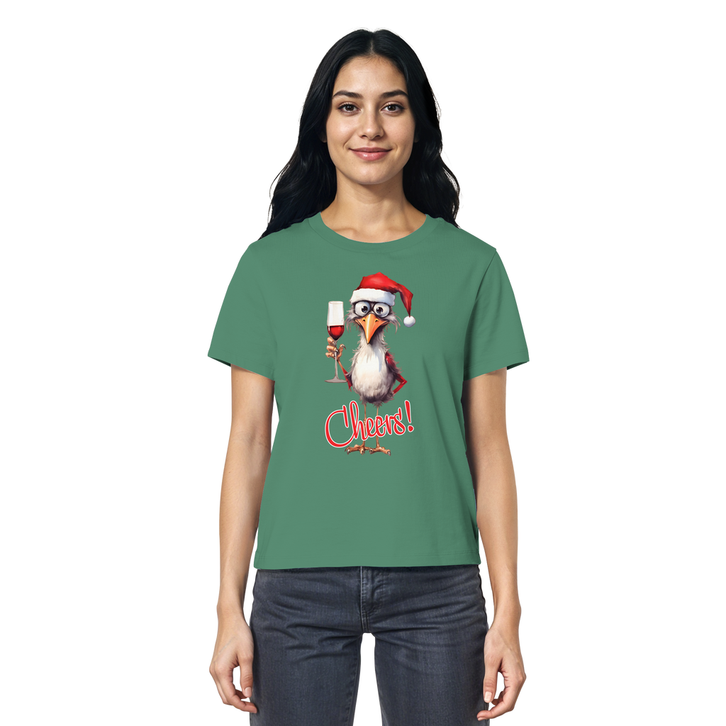 Weihnachtsshirt Damen • Santa Chicken Cheers! • Bio-Ladies-Shirt