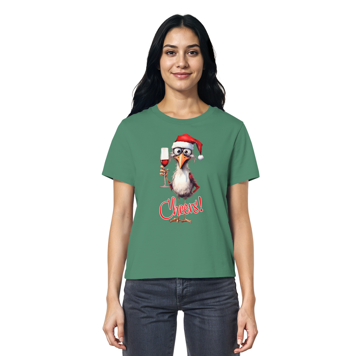 Weihnachtsshirt Damen • Santa Chicken Cheers! • Bio-Ladies-Shirt