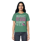 Damenshirt mit Spruch • Knie nieder du Wurm, ich bin eine Göttin • Bio-Ladies-Shirt