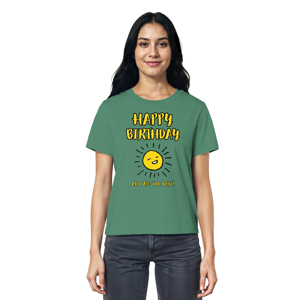 Geburtstagsshirt Damen Happy Birthday and all the best • Bio-Ladies-Shirt