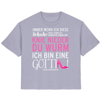 Damenshirt mit Spruch • Knie nieder du Wurm, ich bin eine Göttin • Bio-Ladies-Shirt