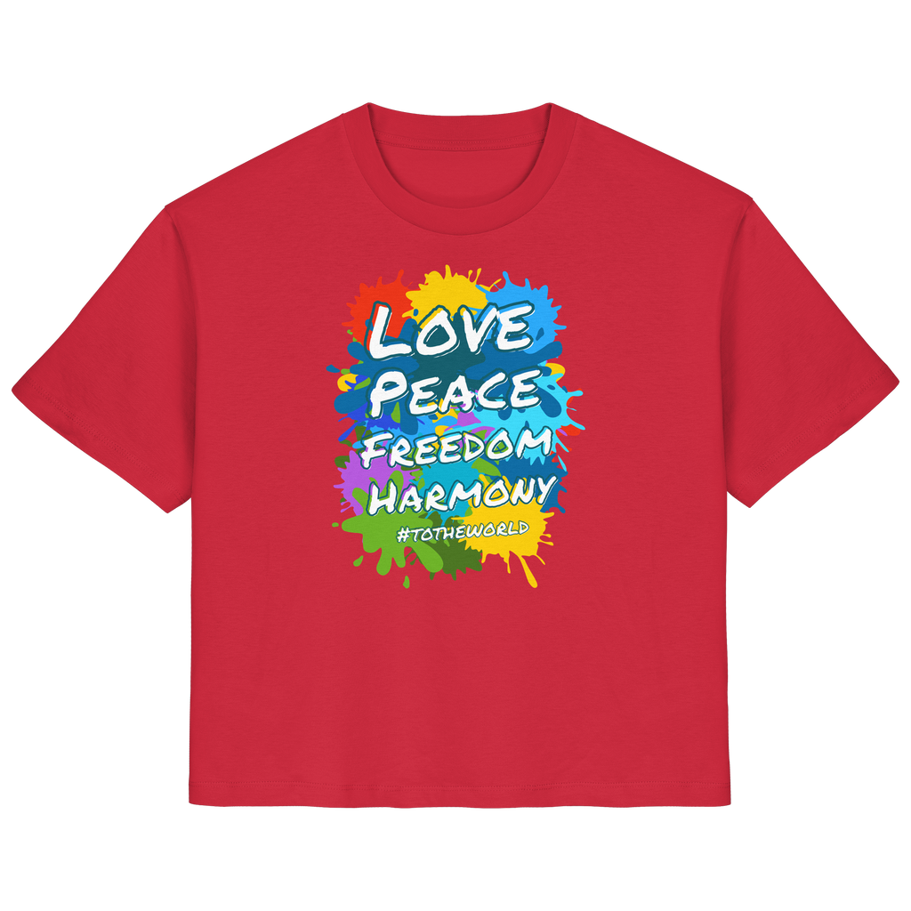 Peace-Damenshirt • Love Peace Freedom Harmony • Bio-Ladies-Shirt