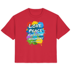 Peace-Damenshirt • Love Peace Freedom Harmony • Bio-Ladies-Shirt