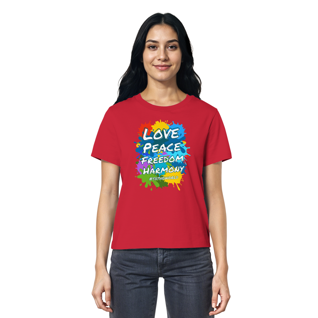 Peace-Damenshirt • Love Peace Freedom Harmony • Bio-Ladies-Shirt