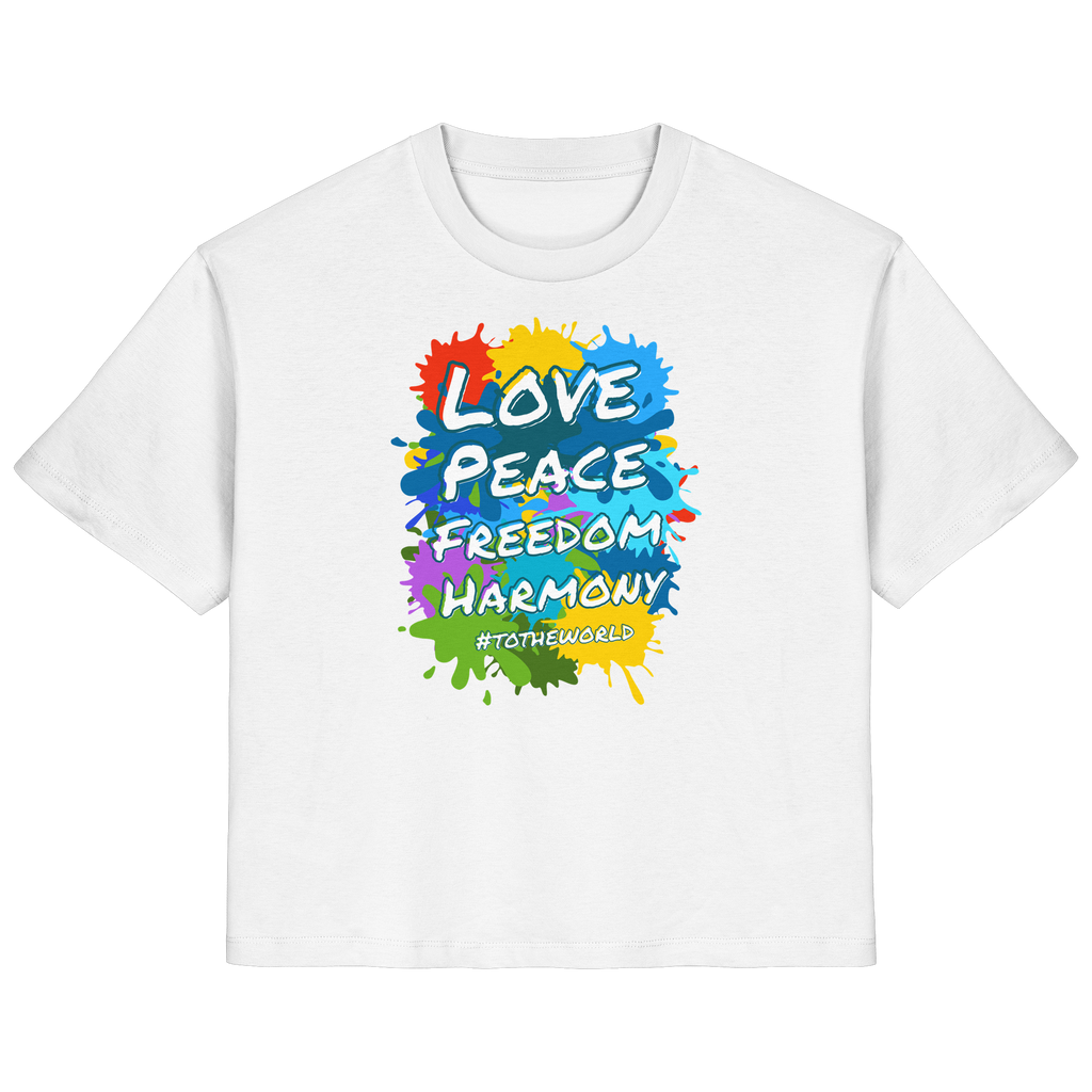 Peace-Damenshirt • Love Peace Freedom Harmony • Bio-Ladies-Shirt