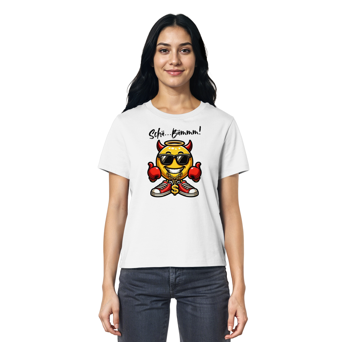 Damenshirt mit Emoji • Schä…Bämmm! • Bio-Ladies-Shirt