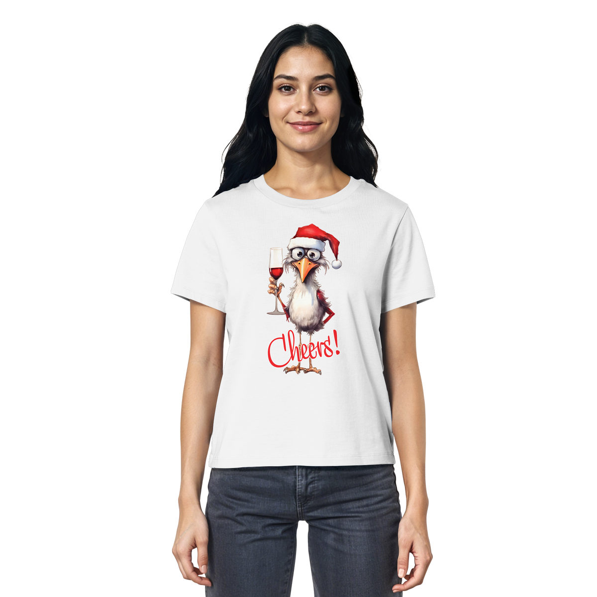 Weihnachtsshirt Damen • Santa Chicken Cheers! • Bio-Ladies-Shirt
