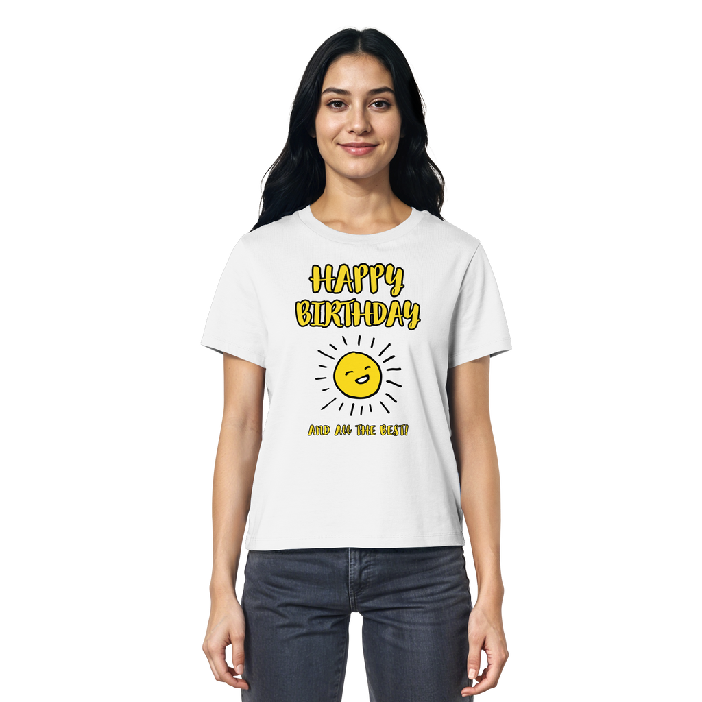 Geburtstagsshirt Damen Happy Birthday and all the best • Bio-Ladies-Shirt