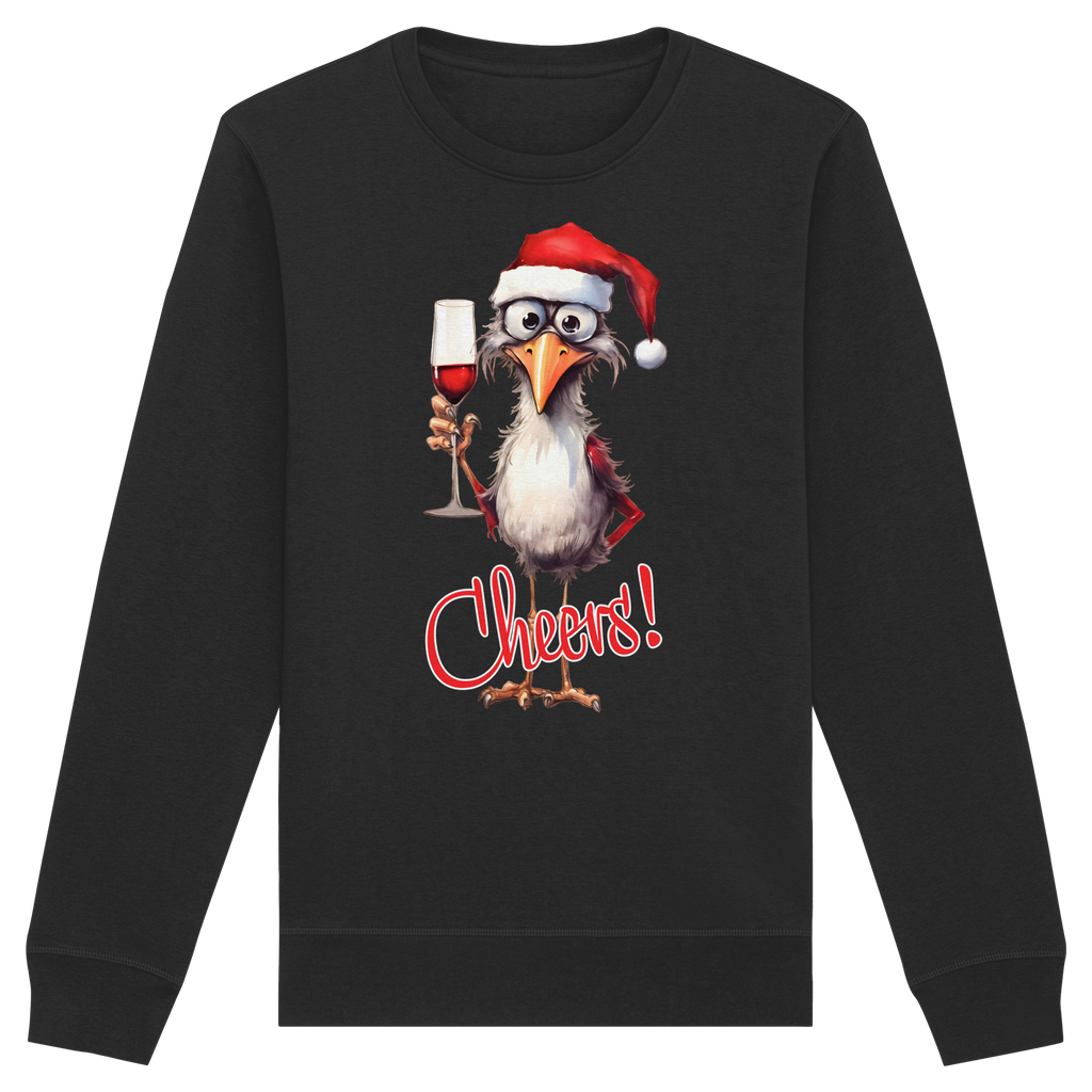 Lustiger Weihnachtspullover • Santa Chicken Cheers! • Bio-Sweatshirt