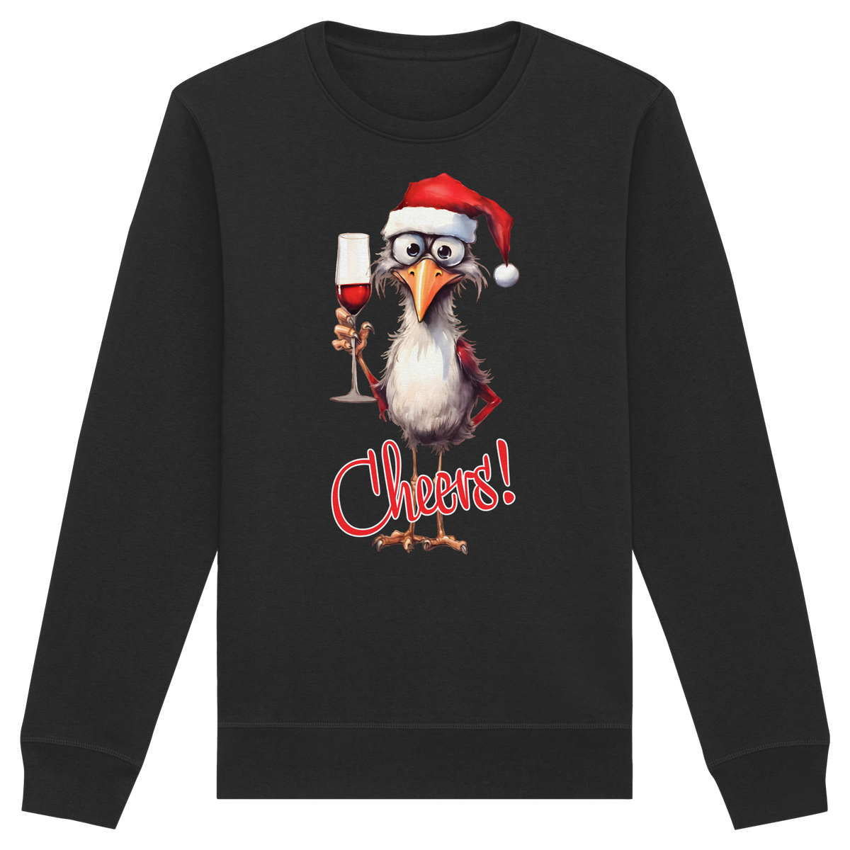 Lustiger Weihnachtspullover • Santa Chicken Cheers! • Bio-Sweatshirt