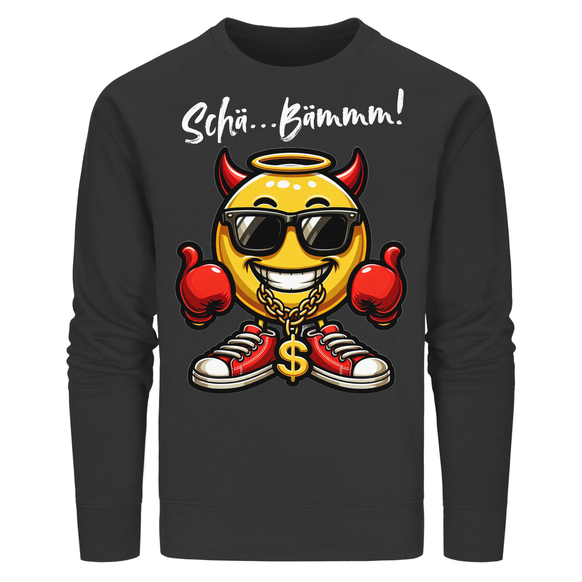 Lustiges Sweatshirt mit Emoji • Schä…Bämmm! • Bio-Unisex