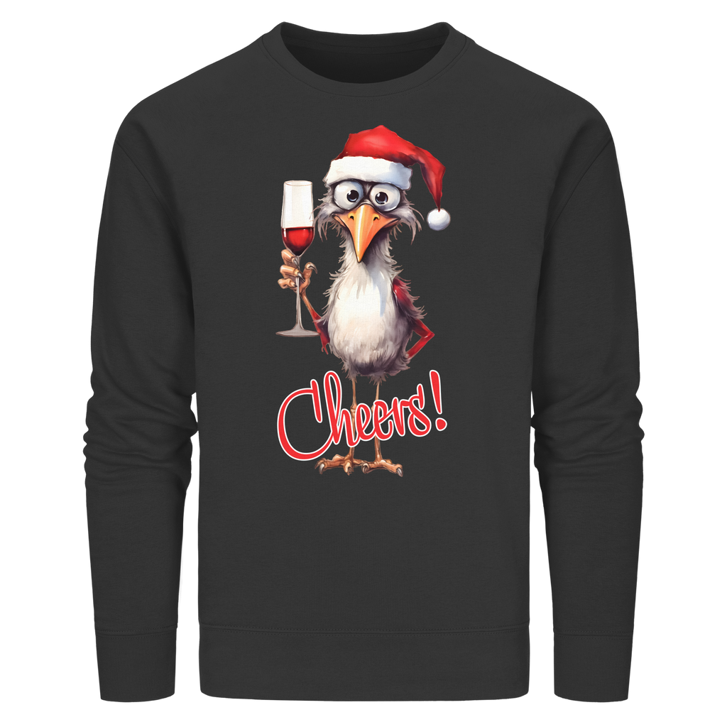 Lustiger Weihnachtspullover • Santa Chicken Cheers! • Bio-Sweatshirt