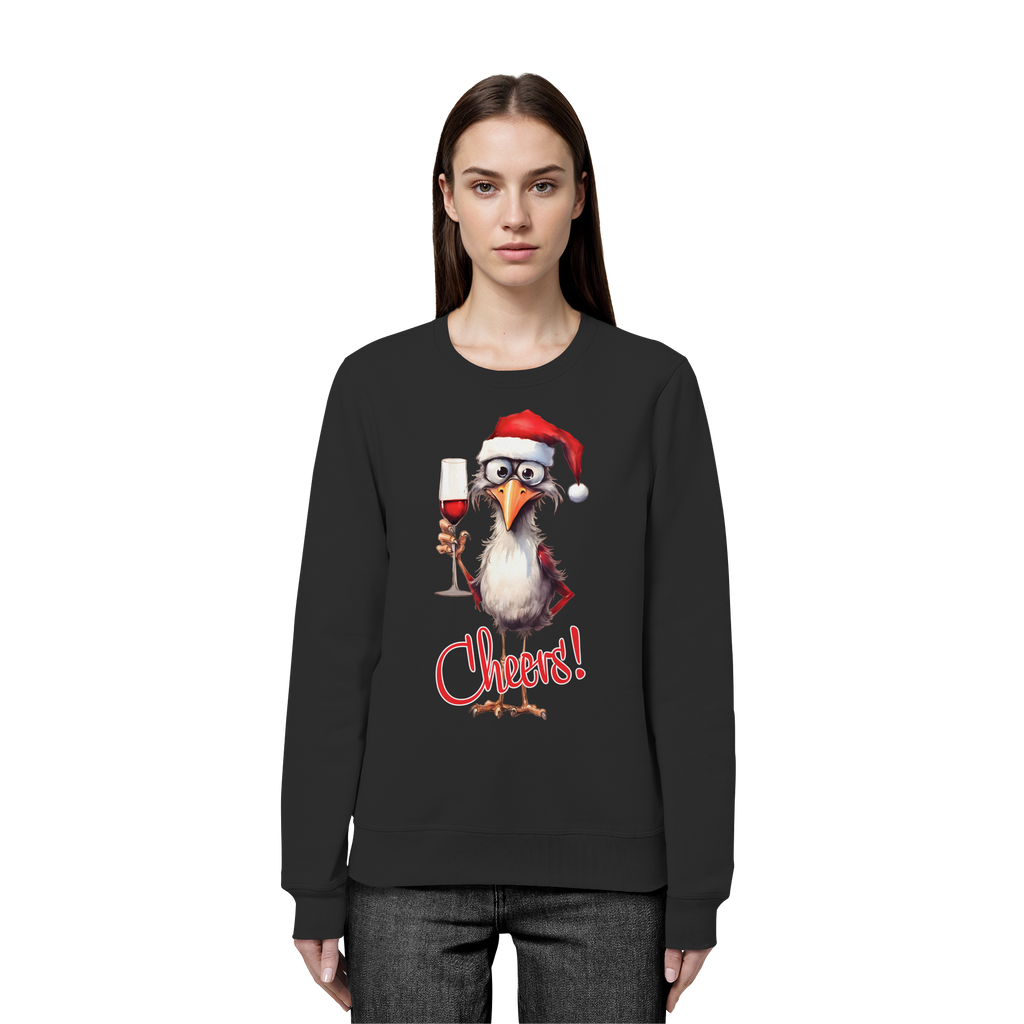 Lustiger Weihnachtspullover • Santa Chicken Cheers! • Bio-Sweatshirt