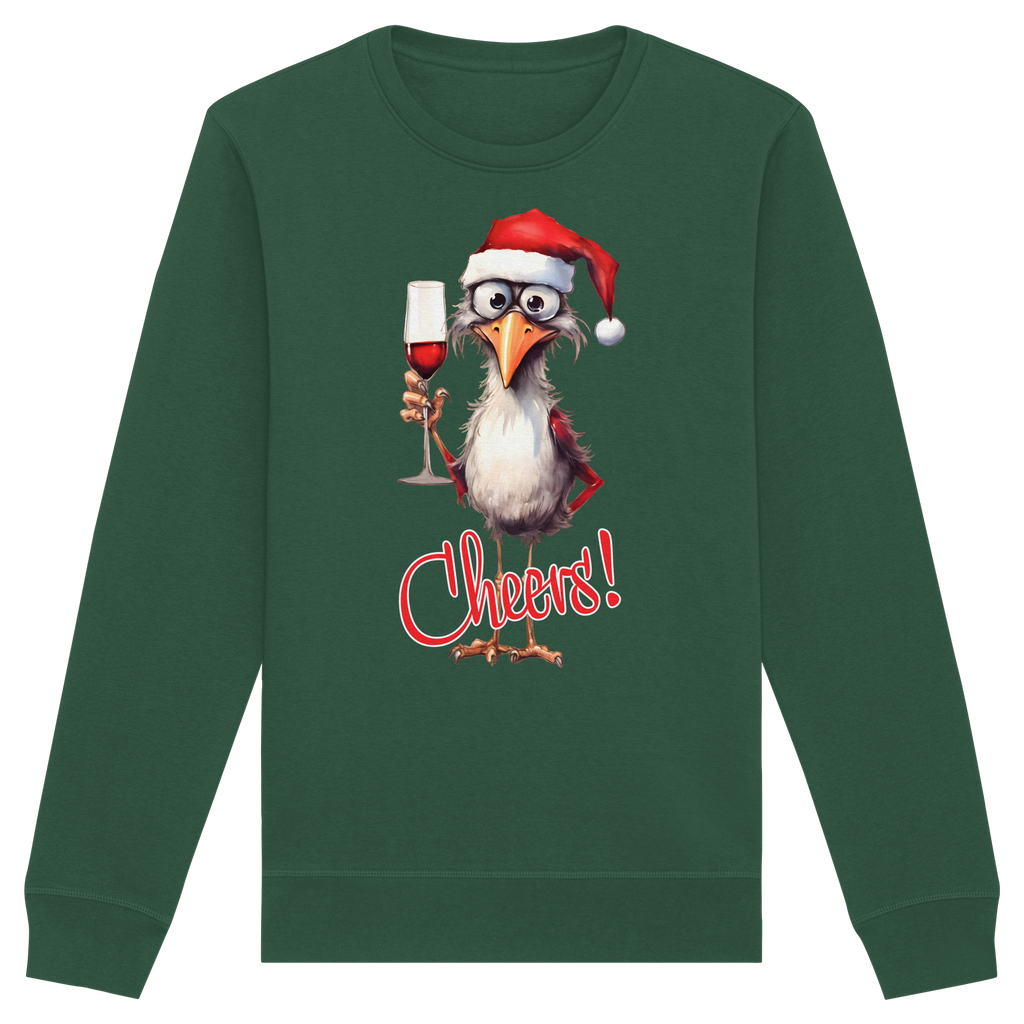 Lustiger Weihnachtspullover • Santa Chicken Cheers! • Bio-Sweatshirt