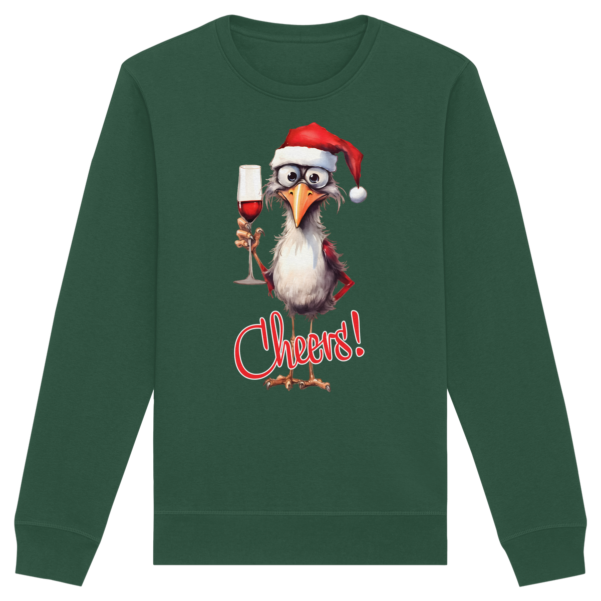 Lustiger Weihnachtspullover • Santa Chicken Cheers! • Bio-Sweatshirt