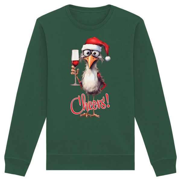 Lustiger Weihnachtspullover • Santa Chicken Cheers! • Bio-Sweatshirt