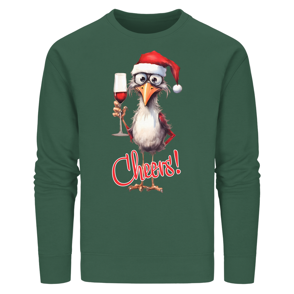 Lustiger Weihnachtspullover • Santa Chicken Cheers! • Bio-Sweatshirt