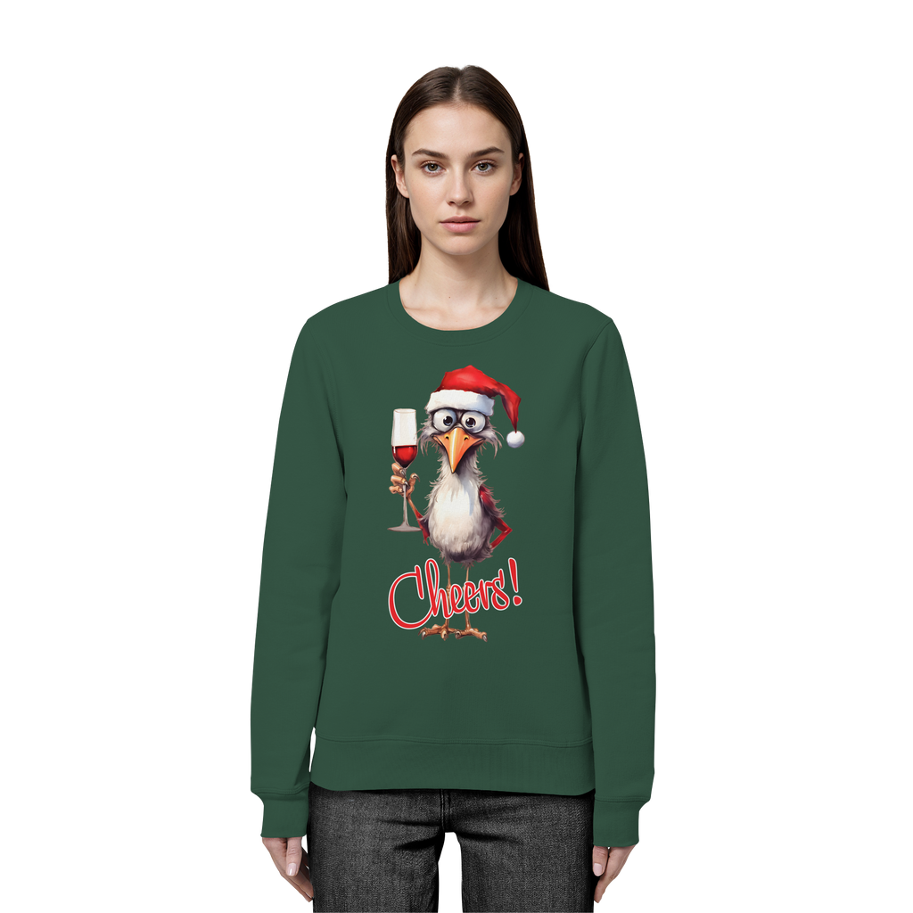 Lustiger Weihnachtspullover • Santa Chicken Cheers! • Bio-Sweatshirt