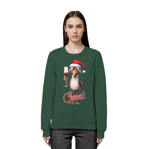 Lustiger Weihnachtspullover • Santa Chicken Cheers! • Bio-Sweatshirt
